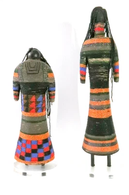 Ethnic South African Zulu- Ndebele Beaded Ceremonial Dolls - 21” & 16” - Image 1 of 4