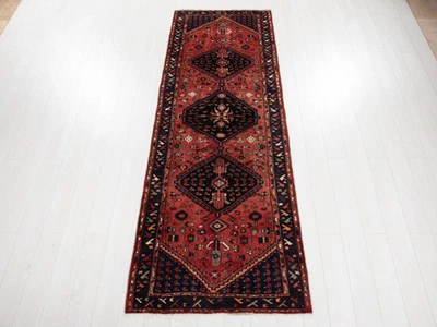 Alfombra de corredor tribal vintage anudada a mano excelente 9' 8" x 3' 4" Foto 1 de 4