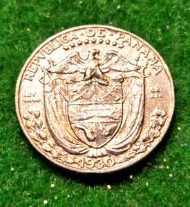(pgasteelers1) Panama 1930 1/10 Balboa KM#10.1 . 900 silver Mintage 500,000π - Picture 1 of 4