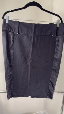 Arden B. Black Pencil Skirt with Satin Side Panels - Image 1 of 3