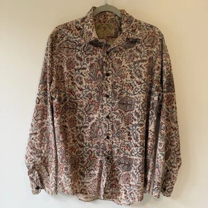 Vintage Polo Jeans Co. Floral Paisley Cotton Shirt Medium India Boho Western - Bild 1 von 6