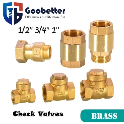 1/2" 3/4" 1" Inch Non-Return Valves Male Female Copper Swing-Check Valves BSP - Image 1 of 4