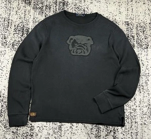 Ralph Lauren Polo Bulldog Suéter Perro Para Hombres Talla L Manga Larga Negro Sudadera - Imagen 1 de 12