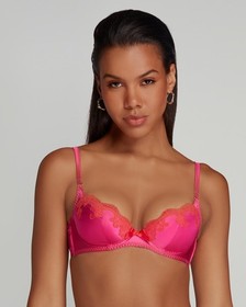Agent Provocateur Molly Pink Red Silk 36B Bra NWT $235