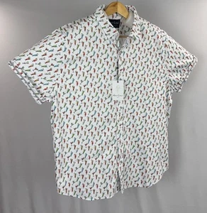 Robert Graham Knopfleiste Hemd Herren 3XL bunt lebendig Getränke Flip Manschette SS neu mit Etikett - Bild 1 von 11
