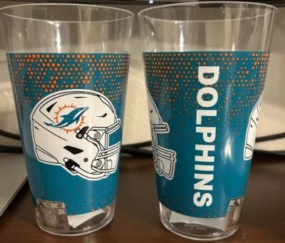 Juego de 2 tazas reutilizables de plástico duro de 23 oz de los Miami Dolphins de la NFL Foto 1 de 2