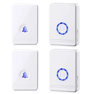 2 Sets Wireless Doorbell Chime Kit Waterproof Button Plug in Receiver 1300 Feet - Picture 1 of 12
