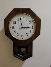 HOWARD MILLER OCTAGON SCHOOLHOUSE WALL CLOCK TIME STRIKE 612-435 KEY WIND 8 DAY