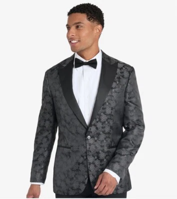 Abrigo deportivo Tallia ajustado floral jacquard para hombre - 46L Foto 1 de 4