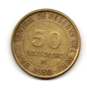 Perú 1980, coat of arms, big denomination digits, 50 soles, accept offers 2 - Picture 1 of 2