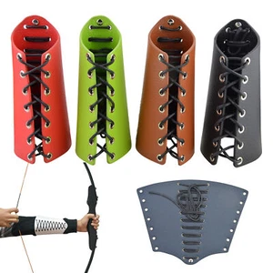 Archery Arm Guard PU Cord Protective Gear Adjustable Bow Hunting Target RH LH - Picture 1 of 22