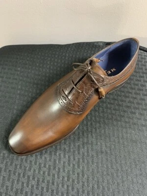 NUEVO EN CAJA Mocasines Mezlan Para Hombre 4753-P Exótico Cocodrilo/Cuero en Marrón Talla 9 Foto 1 de 3