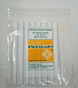 Zweigart Waste Canvas Aida Cloth 8.5 Count 9 X 12Inch New sealed  package - Picture 1 of 3