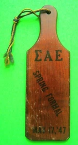 1947 MIAMI UNIVERSITY OHIO TAU FRATERNITY "SPRING FORMAL" WOODEN PADDLE nifty - Picture 1 of 6