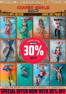 HARLEY QUINN Supergirl WONDER WOMAN Catwoman 'COVER GIRLS' 12 Comic Print A3 Set - Picture 1 of 24