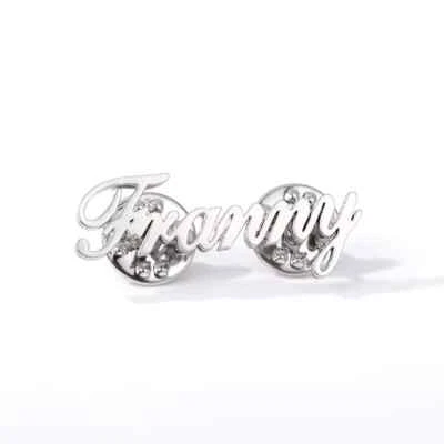 Custom Name Brooch Pin Jewelry Stainless Steel Personalized Hair Nameplate Gold - Image 1 of 4