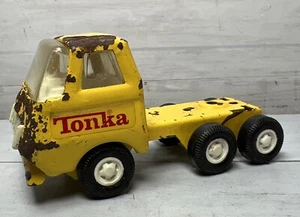 Vintage 1970's Tonka Corp 55010 Mini Pressed Metal Semi Truck Yellow Cab Only - Picture 1 of 9