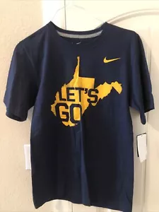 West Virginia Mountaineers Nike Blue Short Sleeve T Shirt Men’s Size Small NWT - Picture 1 of 2