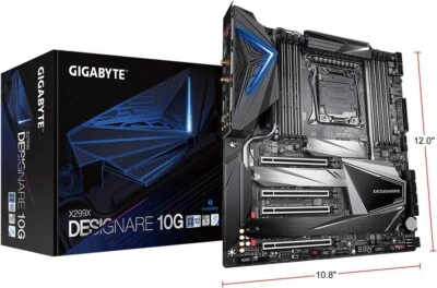 GIGABYTE X299X DESIGNARE 10G LGA 2066 DDR4 E-ATX Dual Lan Intel Core i9-10980XE - Image 1 of 4