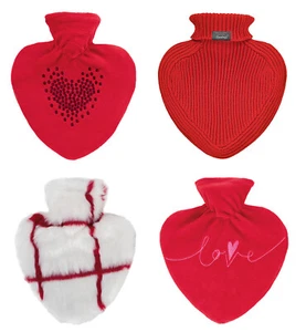 Fashy Heart 0.7L Hot Water Bottle With Cover - Picture 1 of 9