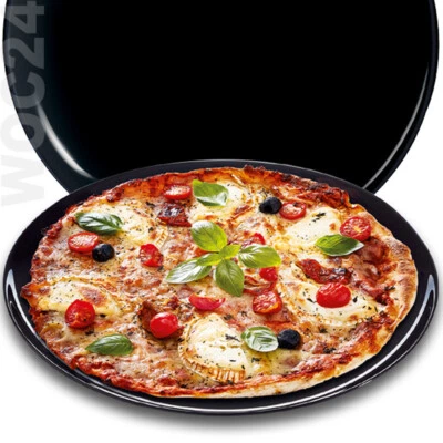 4 x 32 cm Pizzateller Servierteller Opal Glas Pizza Kuchen Teller Platte schwarz - Bild 1 von 3