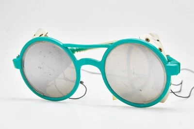 1980s vintage round sunglasses MARTI mirrorles eyeglasses burning man goggles - Image 1 of 4