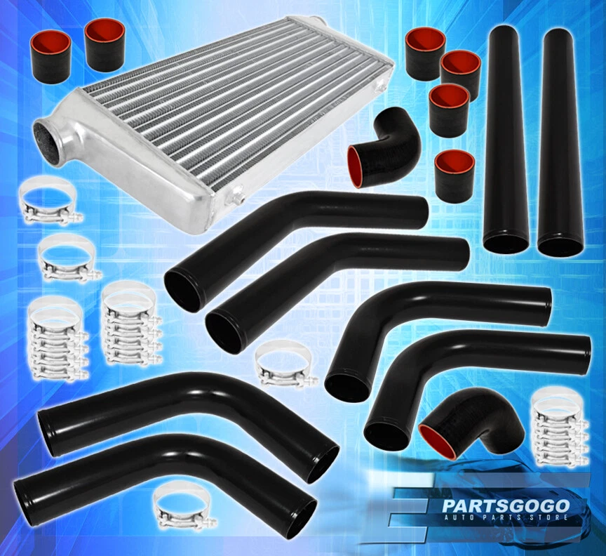 8Pc Diy Mandrel Bent Polished Piping Pipe Kit + Fmic Aluminum Intercooler Set Foto 1 de 1