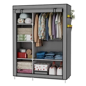Armadio Guardaroba in tessuto con struttura in alluminio 105x45x170 cm - Foto 1 di 3
