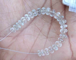Tamaño-5.5-7 mm 28.00 Ct Gemas Aguamarina Natural Corte Facetado Rondeles Cuentas - Imagen 1 de 4