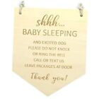 Baby Sleeping Sign For Front Door, Do Not Knock Or Ring The Bell Sign, Flag