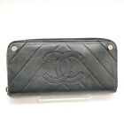 Chanel Long Wallet  Black Leather 1372084