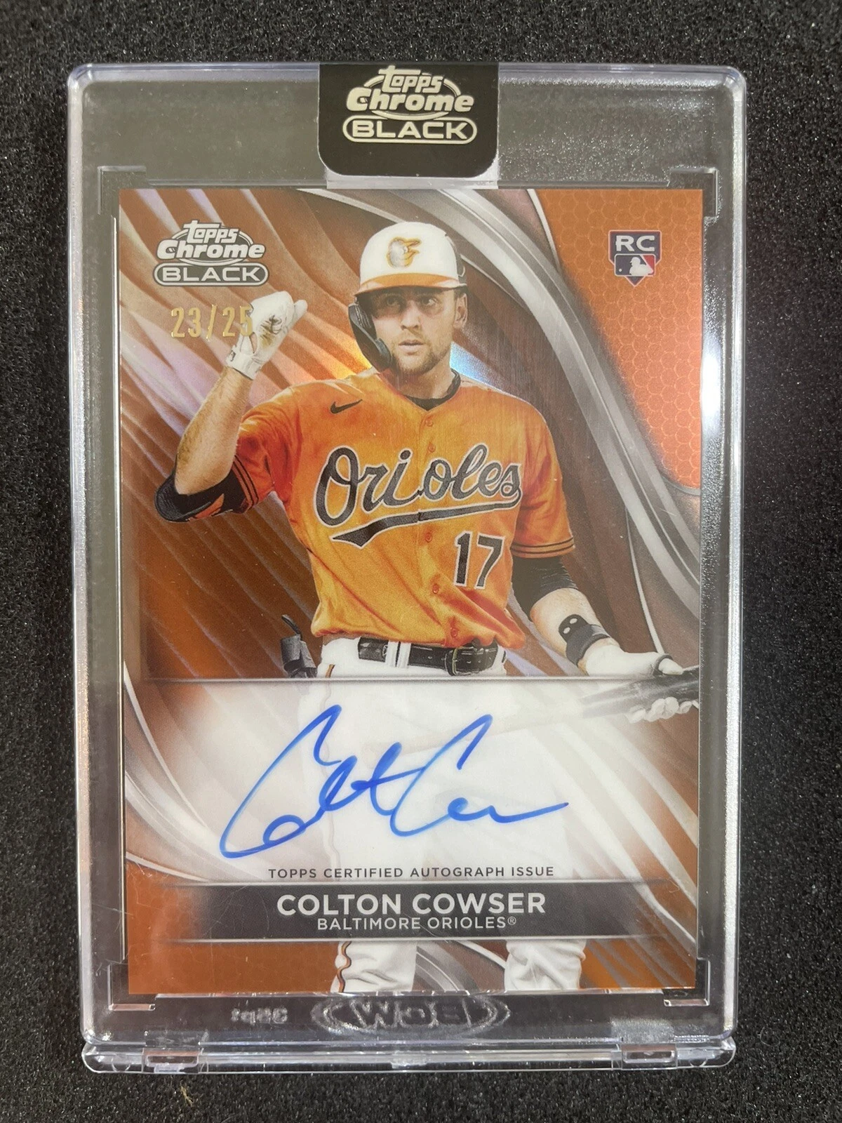 2024 Topps Chrome Black Colton Cowser Autograph Orange /25 Color Match