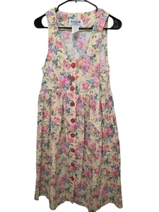Vestido midi vintage R.J. Stevens floral con botones delanteros sin mangas con bolsillos talla - Imagen 1 de 10