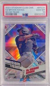 KE'BRYAN HAYES 2021 STADIUM CLUB CHROME BEAM TEAM REFRACTOR RC PSA 10 GEM POP 5