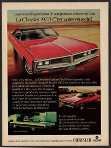 1972 CHRYSLER New Yorker Vintage Original Print AD | French Canada Newport red