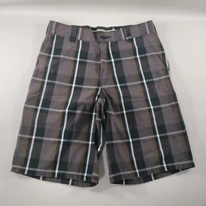 Dickies Relaxed Fit Gray Plaid Khaki Shorts Mens Size 30 - Picture 1 of 5