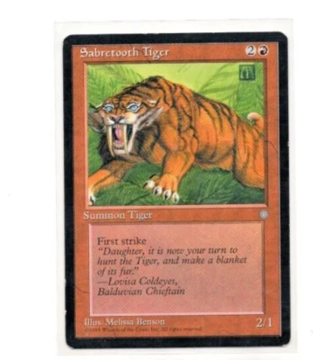 1995 Wizards Magic the Gathering Ice Age #NNO -Sabretooth Tiger - Image 1 of 2