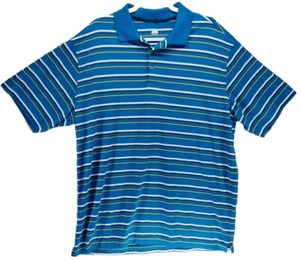 Nike Golf Dri-FIT Polo Shirt SZ XL Blue Striped Short Sleeve 1/4 Button Men's - Picture 1 of 5