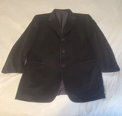 Blazer Abrigo Deportivo Negro Lanvin Para Hombres 46R Etiqueta EE. UU. 56R Chaqueta Italiana 100% Cachemira Foto 1 de 4