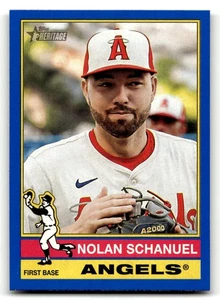 2025 Topps Heritage Nolan Schanuel #273 Dark Blue Los Angeles Angels - Picture 1 of 2