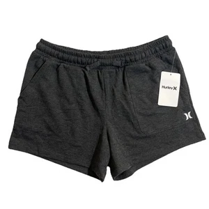 Hurley Girls Size XL Shorts French Terry Elastic Waistband Black Heather - Picture 1 of 3