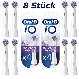 Oral-B iO Radiant blanco paquete de 4/8 cepillos insertables originales cepillos de repuesto NUEVO - Imagen 1 de 12