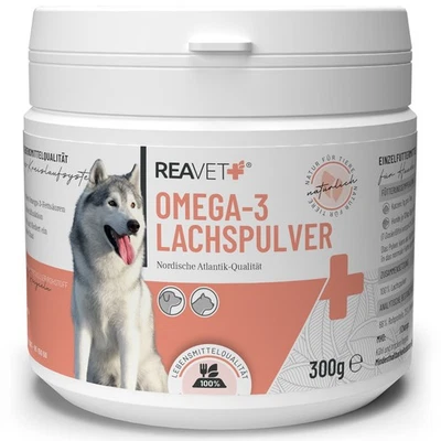 REAVET Omega-3 Lachs Pulver für Hund & Katze 300g, Lachsmehl naturrein - Bild 1 von 4