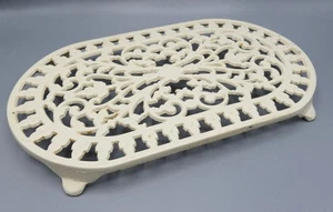 Remache de hierro fundido crema ovalado vintage 25 cm grande - buen estado - Imagen 1 de 6