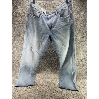 H&M Men’s Size 38x32 Jeans Straight Regular Fit Denim Classic Light Blue Wash - Image 1 of 4
