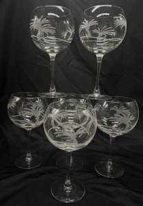 Palme Ballon Weingläser geätzt 6er Set - Bild 1 von 6