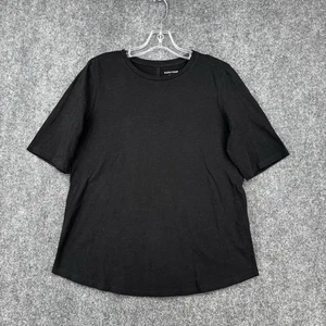 Camiseta deportiva Eileen Fisher negra de algodón orgánico gordita para mujer mediana nueva con etiquetas - Imagen 1 de 14