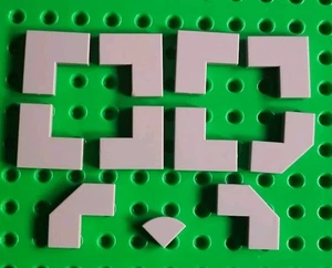 LEGO Light Grey Corner Tiles Edges Bundle Pieces Parts Lot 2x2 1x1 - Picture 1 of 3