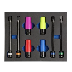 Torque Limiting Extension bar & Deep Impact Socket Set, SAE & Metric 8PCS Cr-Mo - Picture 1 of 4
