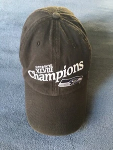 Seattle Seahawks Super Bowl XLVIII 48 Champions Hat Strap Back Cap 47 Brand - Bild 1 von 10
